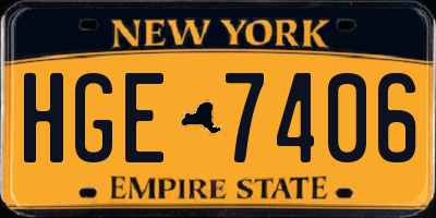 NY license plate HGE7406