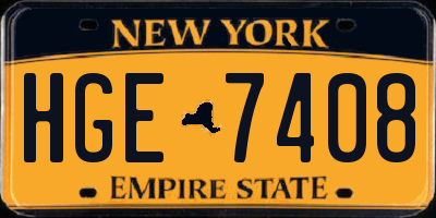 NY license plate HGE7408