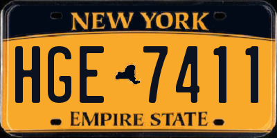 NY license plate HGE7411
