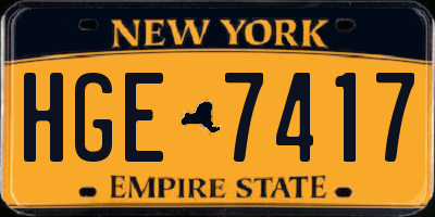 NY license plate HGE7417