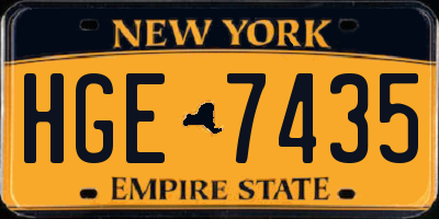 NY license plate HGE7435