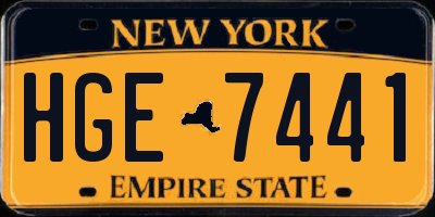 NY license plate HGE7441