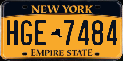 NY license plate HGE7484