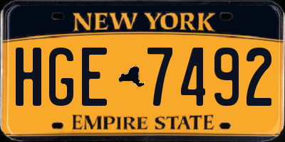 NY license plate HGE7492
