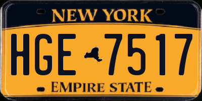 NY license plate HGE7517
