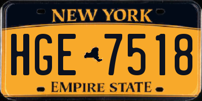 NY license plate HGE7518