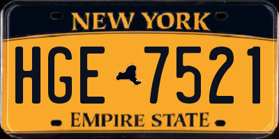 NY license plate HGE7521