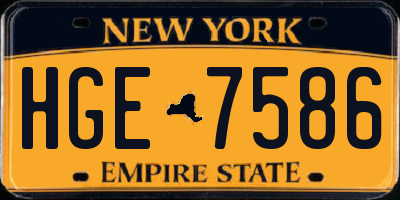 NY license plate HGE7586