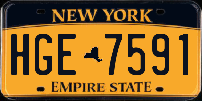 NY license plate HGE7591