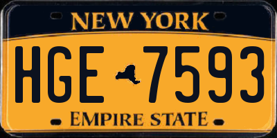 NY license plate HGE7593