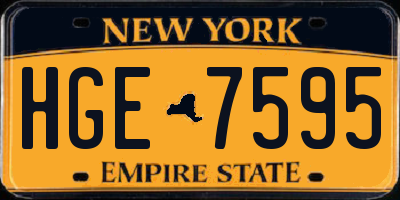 NY license plate HGE7595
