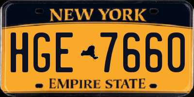 NY license plate HGE7660