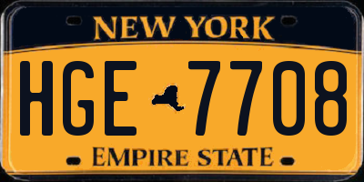 NY license plate HGE7708