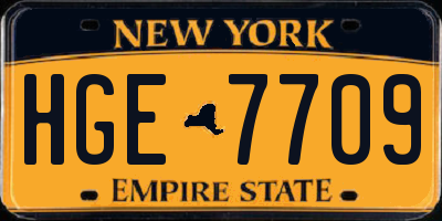 NY license plate HGE7709