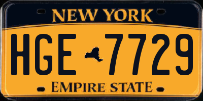 NY license plate HGE7729