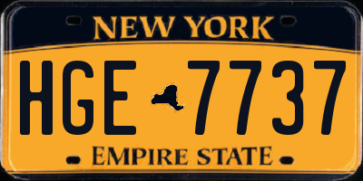 NY license plate HGE7737