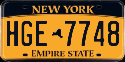 NY license plate HGE7748