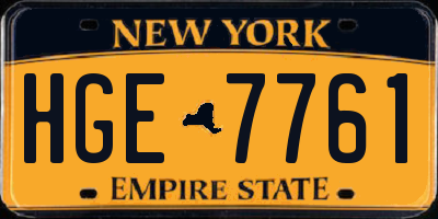 NY license plate HGE7761