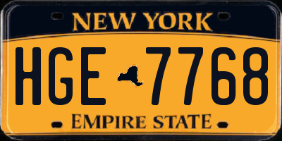 NY license plate HGE7768