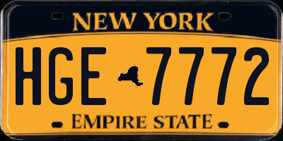 NY license plate HGE7772