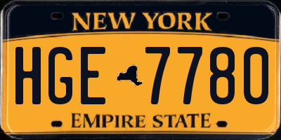 NY license plate HGE7780