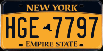 NY license plate HGE7797