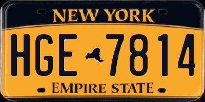 NY license plate HGE7814