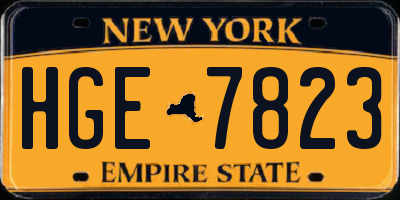 NY license plate HGE7823