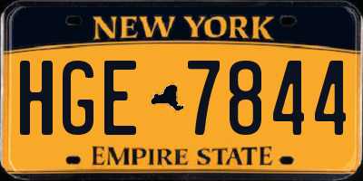 NY license plate HGE7844