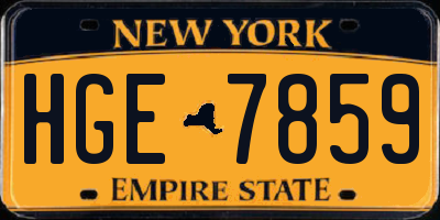 NY license plate HGE7859