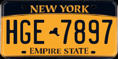NY license plate HGE7897