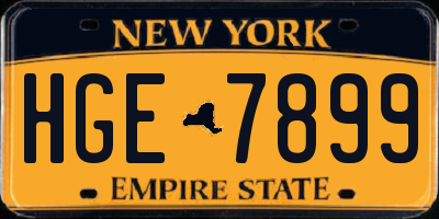 NY license plate HGE7899