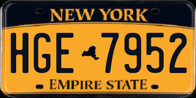 NY license plate HGE7952