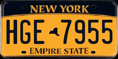 NY license plate HGE7955