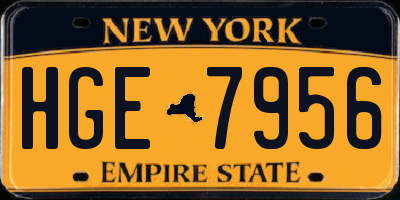 NY license plate HGE7956