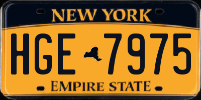 NY license plate HGE7975