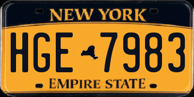 NY license plate HGE7983