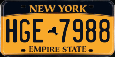 NY license plate HGE7988