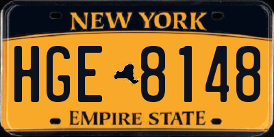 NY license plate HGE8148