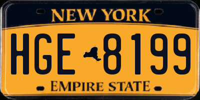 NY license plate HGE8199