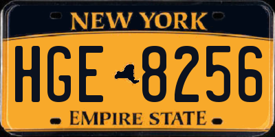 NY license plate HGE8256