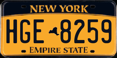 NY license plate HGE8259