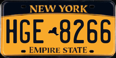 NY license plate HGE8266
