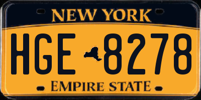 NY license plate HGE8278