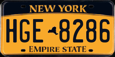 NY license plate HGE8286