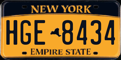 NY license plate HGE8434