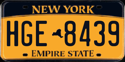 NY license plate HGE8439