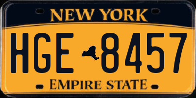 NY license plate HGE8457