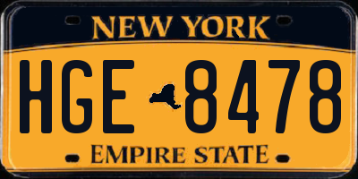 NY license plate HGE8478