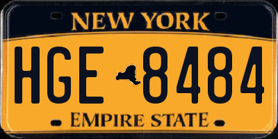 NY license plate HGE8484
